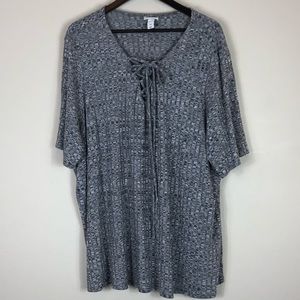 Black Marled Shirt with Ties